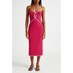 FARM Rio Hot Pink Halter Dress